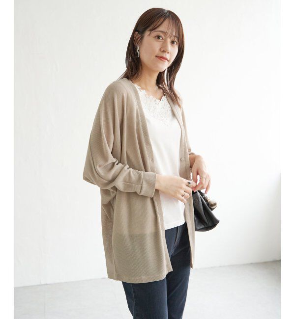 ikka「シアーフライスドルマンカーディガン」|カーディガン|ベージュ