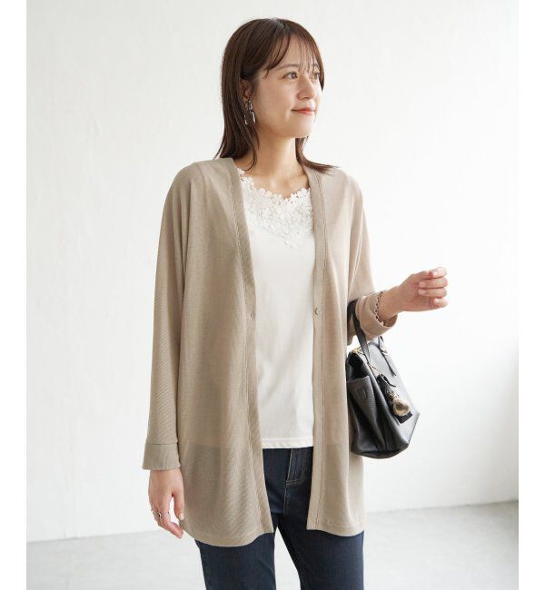 ikka「シアーフライスドルマンカーディガン」|カーディガン|