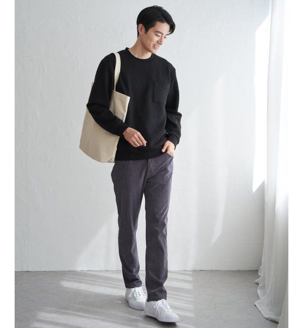 ikka「フクレジャカードポケ付きクルーネックプルオーバー」|パーカー|