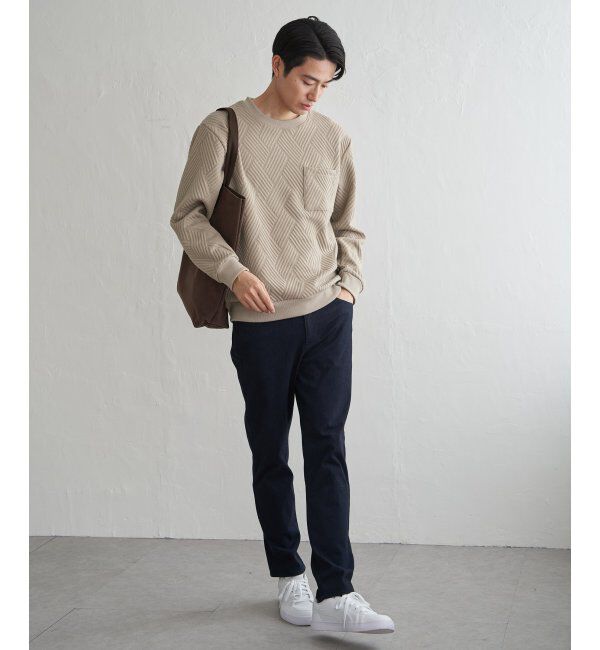 ikka「フクレジャカードポケ付きクルーネックプルオーバー」|パーカー|