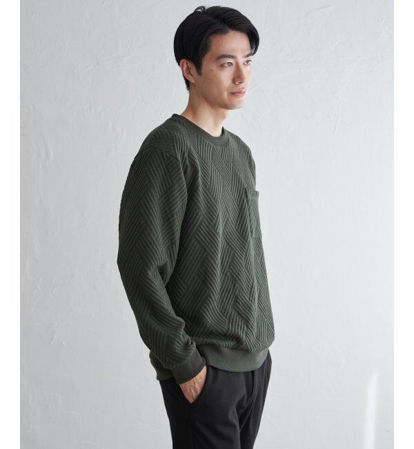 ikka「フクレジャカードポケ付きクルーネックプルオーバー」|パーカー|