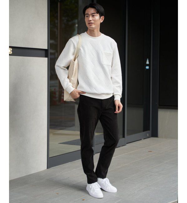 ikka「フクレジャカードポケ付きクルーネックプルオーバー」|パーカー|