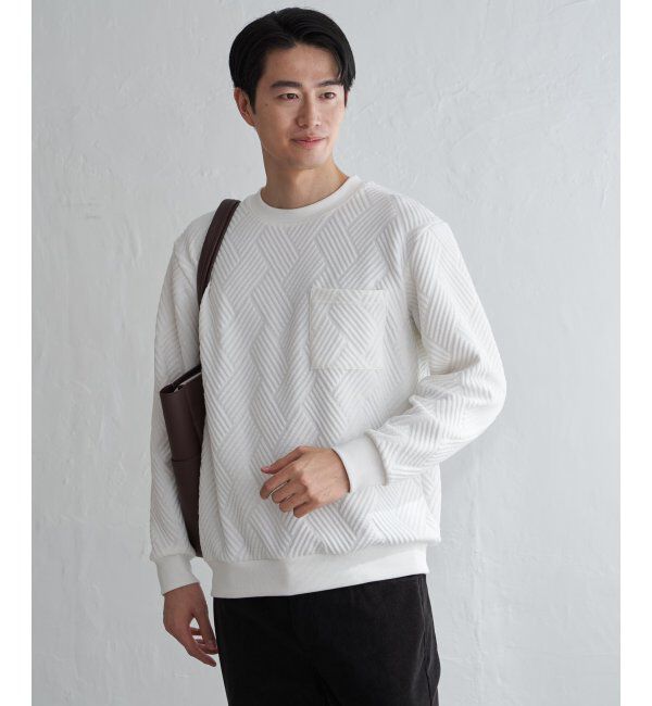 ikka「フクレジャカードポケ付きクルーネックプルオーバー」|パーカー|