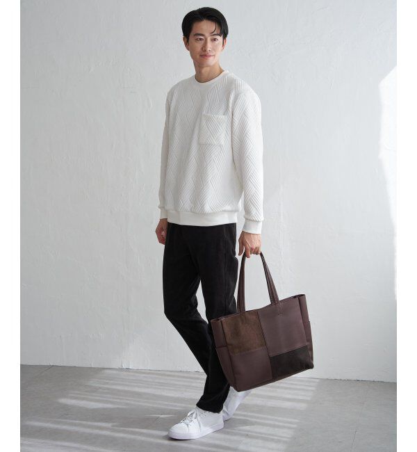 ikka「フクレジャカードポケ付きクルーネックプルオーバー」|パーカー|