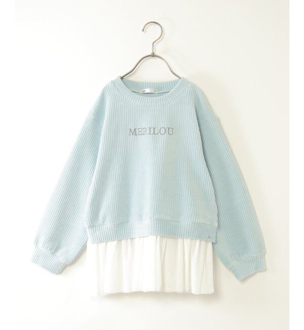 ikka kids「カットコール裾チュールプルオーバー」|Tシャツ・カットソー|サックスブルー