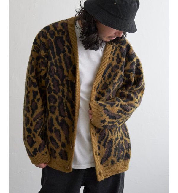 VENCE share style「総柄ニットVカーディガン」|カーディガン|マスタード