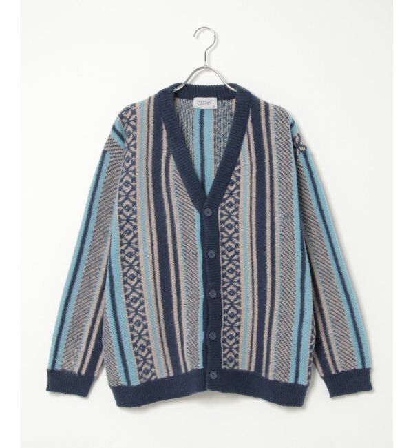 VENCE share style「総柄ニットVカーディガン」|カーディガン|