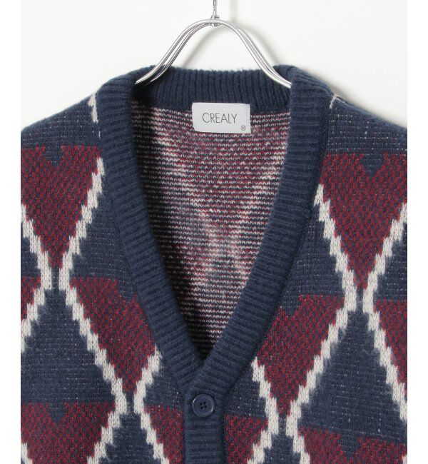 VENCE share style「総柄ニットVカーディガン」|カーディガン|