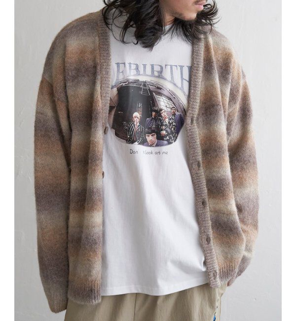 VENCE share style「総柄ニットVカーディガン」|カーディガン|ベージュ