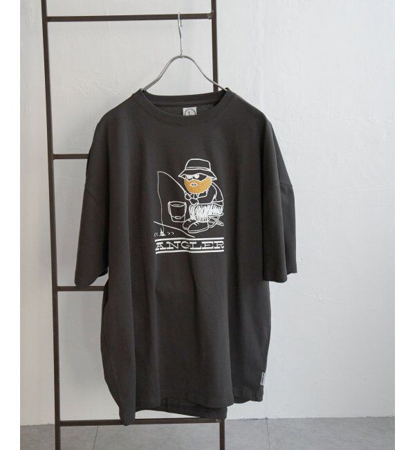 VENCE share style「ヒゲ発泡キャラプリントTシャツ」|Tシャツ・カットソー|チャコール