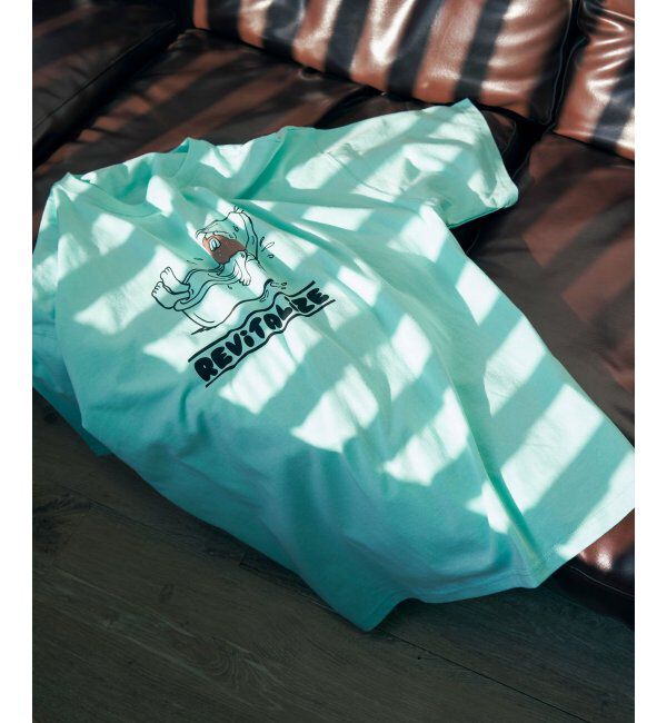 VENCE share style「ヒゲ発泡キャラプリントTシャツ」|Tシャツ・カットソー|ミントグリン