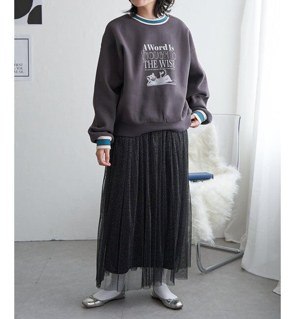 VENCE share style「ラインリブキャットスウェット」|スウェット・ジャージ|