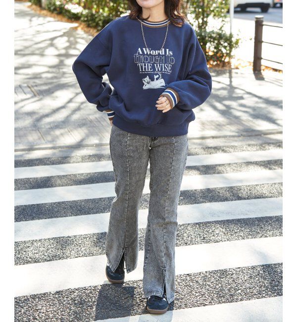 VENCE share style「ラインリブキャットスウェット」|スウェット・ジャージ|