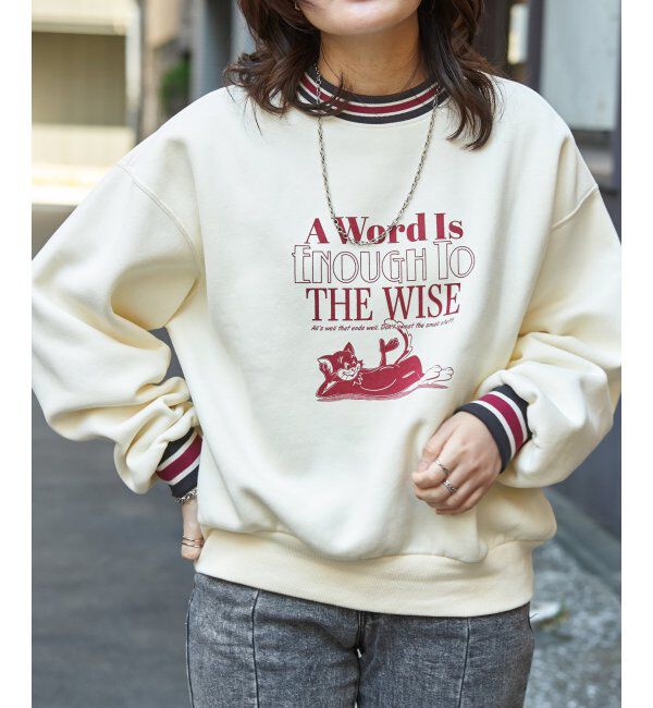 VENCE share style「ラインリブキャットスウェット」|スウェット・ジャージ|アイボリー