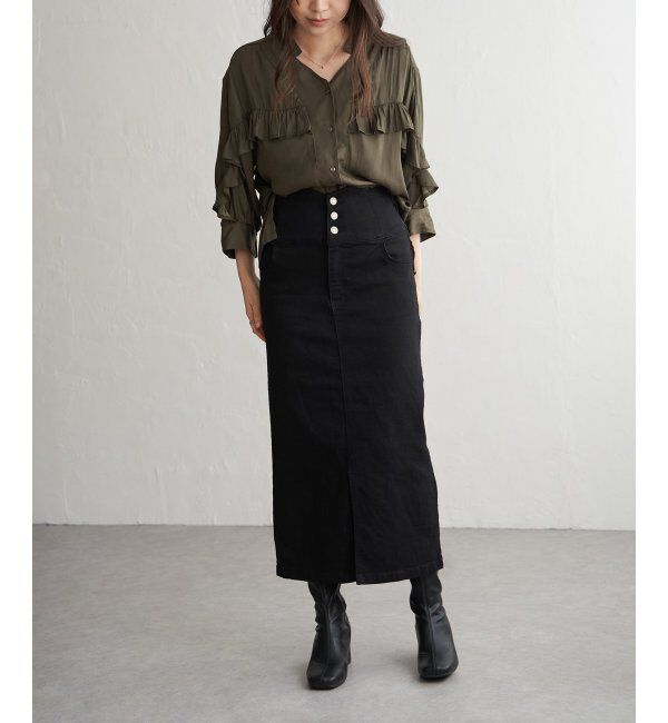 VENCE share style「ハイウエストナローデニムタイトスカート」|スカート|