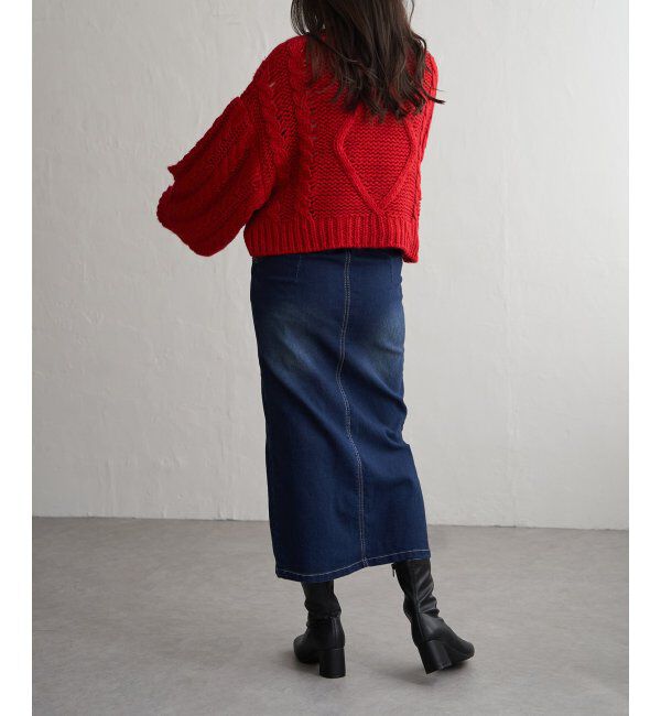 VENCE share style「ハイウエストナローデニムタイトスカート」|スカート|