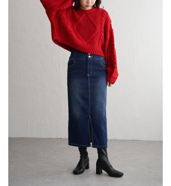 VENCE share style「ハイウエストナローデニムタイトスカート」|スカート|