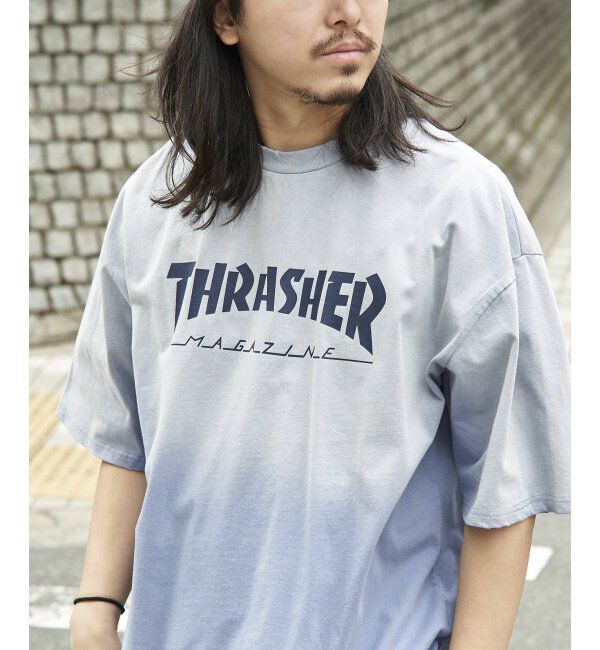 VENCE share style「THRASHER スラッシャー ヴィンテージダメージTシャツ」|Tシャツ・カットソー|ネイビーブルー