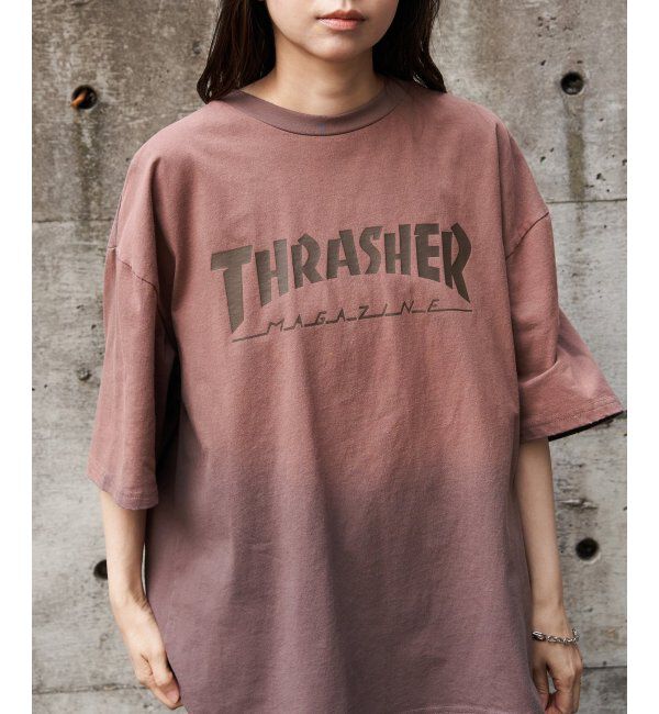 VENCE share style「THRASHER スラッシャー ヴィンテージダメージTシャツ」|Tシャツ・カットソー|ブラウン