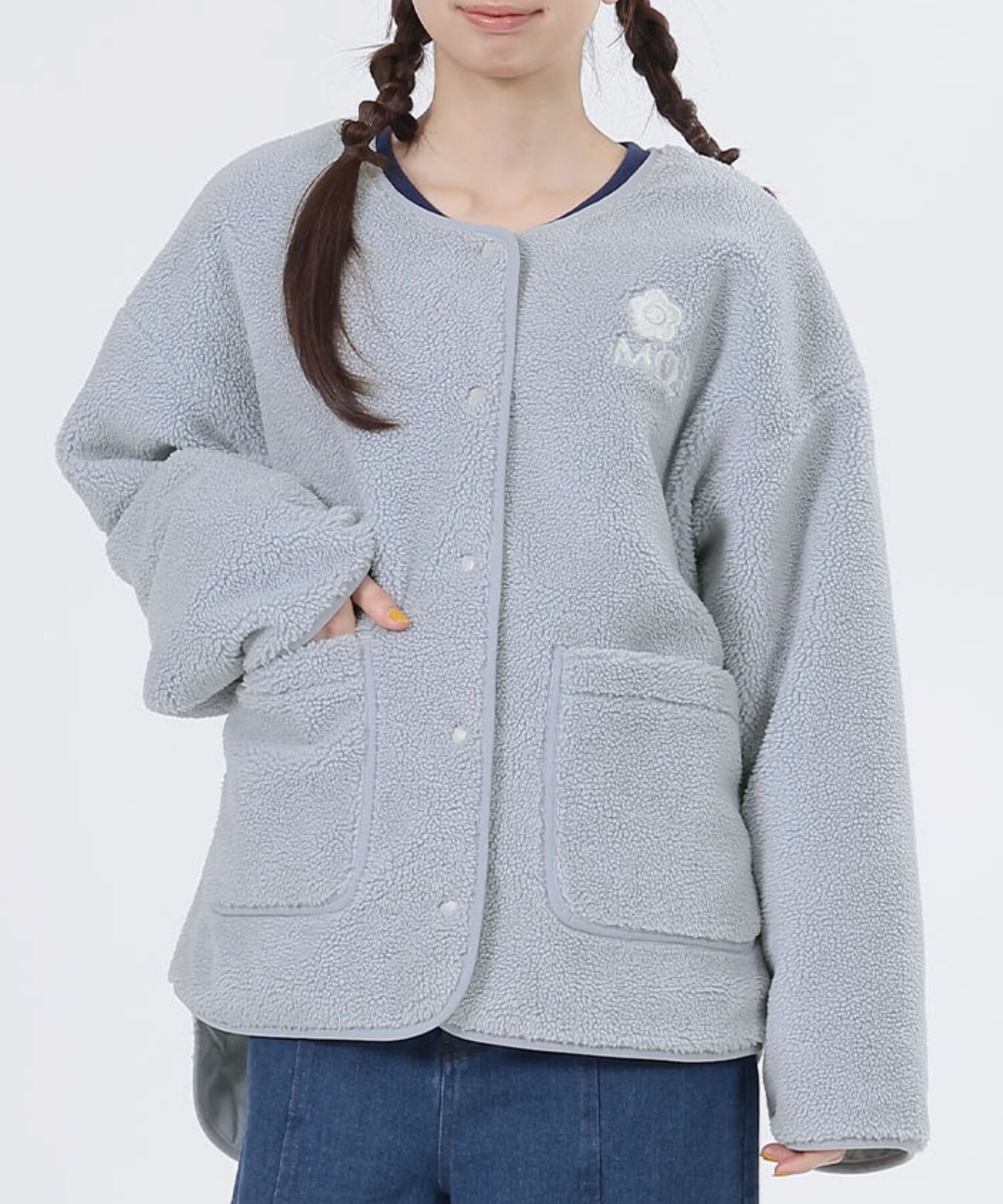 MARY QUANT「MQロゴボア ブルゾン」|ブルゾン・スタジャン|ブルー