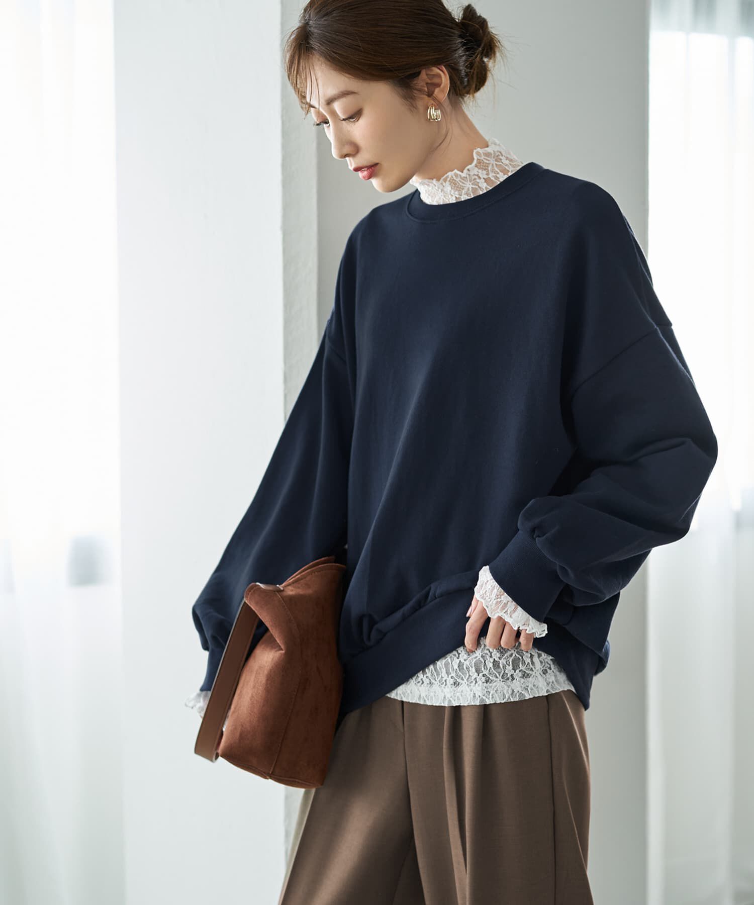 STYLE DELI「袖口から出すレーシィーインナートップス」|Tシャツ・カットソー|