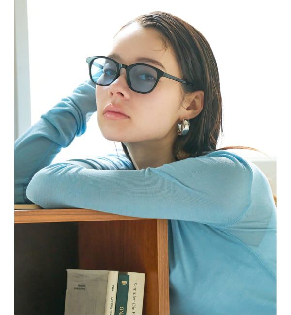  「SUNCUTGlasses/UV100%CUT ウェリントン型 サングラス | カラーレンズ 太縁フレーム  紫外線対策 UVカット」|サングラス|ブラック系その他1