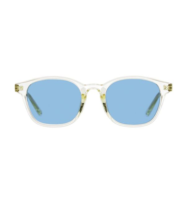  「SUNCUTGlasses/UV100%CUT ウェリントン型 サングラス | カラーレンズ 太縁フレーム  紫外線対策 UVカット」|サングラス|薄イエロー