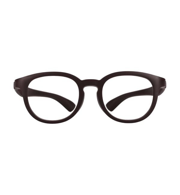  「ウェリントン型 メガネ | 耐久性抜群 クッション性 柔らかい メタルフリー 運動 GALILEO レンズ交換券付」|メガネ|薄ブラウン1