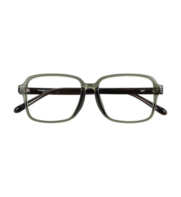  「 ウェリントン型 メガネ | 太縁フレーム 軽量 眼鏡 伊達めがね 度付き メンズ FASHION レンズ交換券付」|メガネ|薄オリーブ1