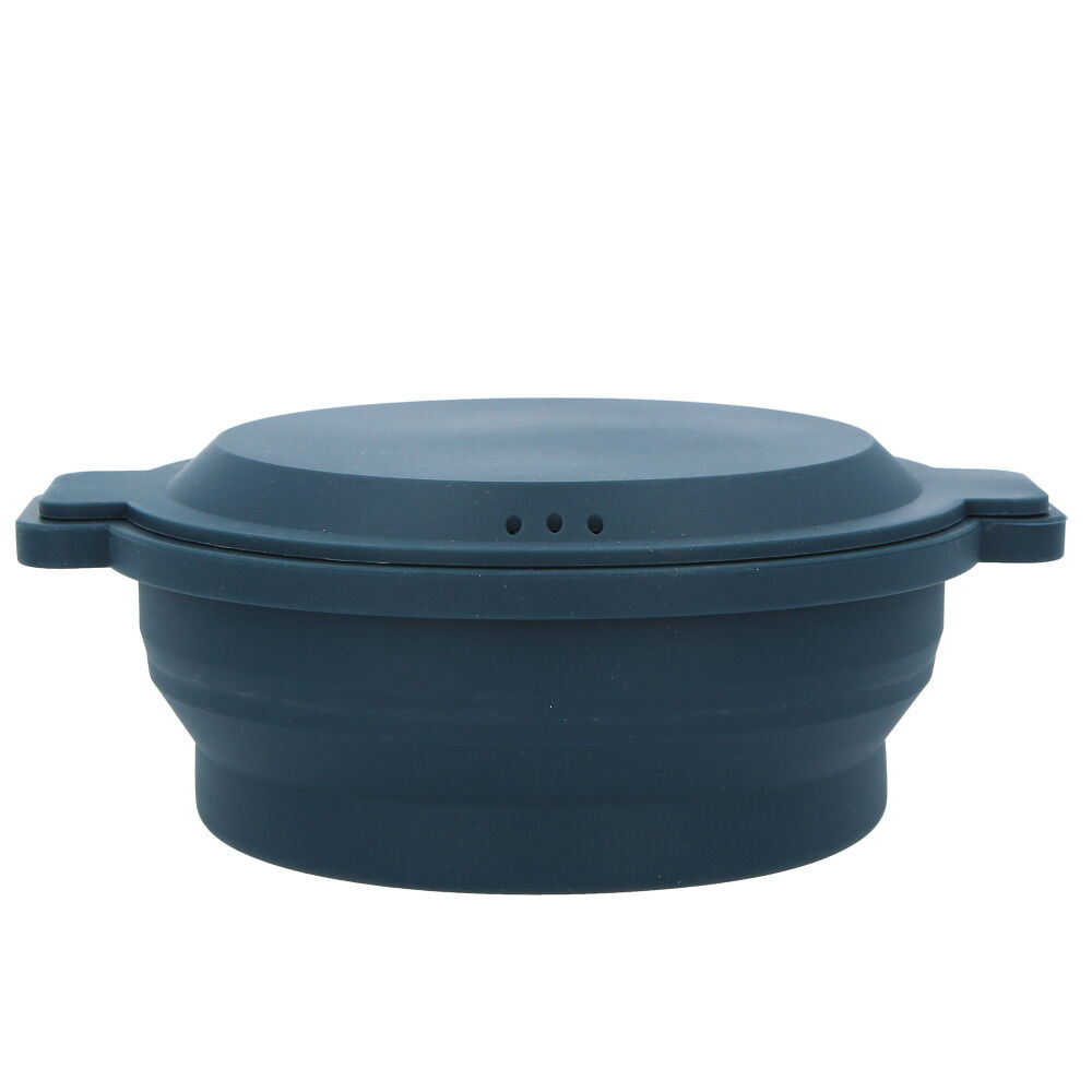 BACKYARD FAMILY「シリコンスチーマー 通販 シリコン スチーマー 丸型 角型 折りたたみ 蓋付き フタがお皿になる」|食器・キッチングッズ|ブルー1