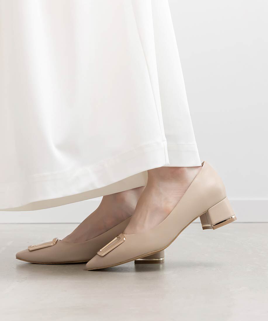  「スクエアゴールドパーツパンプス」|パンプス|