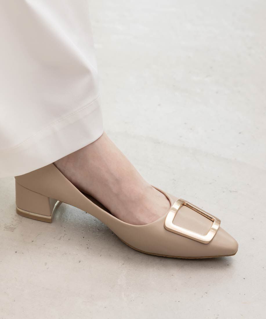  「スクエアゴールドパーツパンプス」|パンプス|