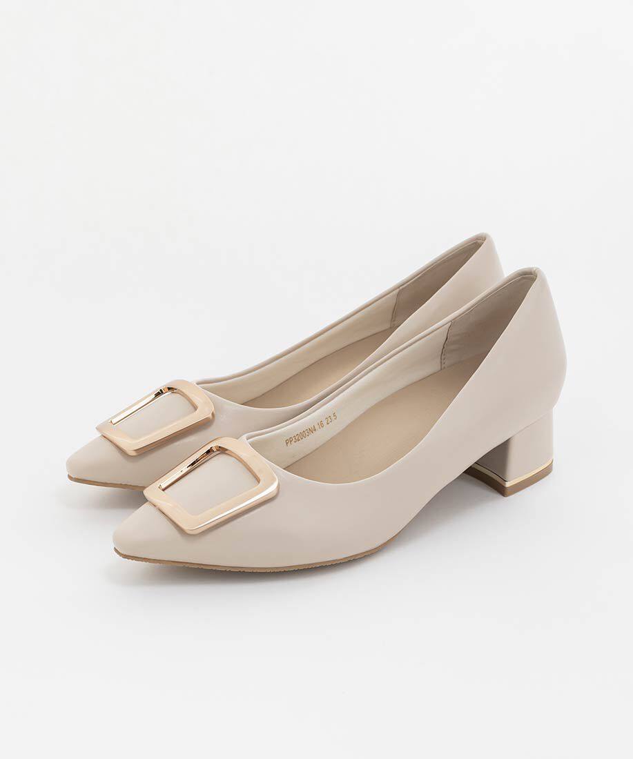  「スクエアゴールドパーツパンプス」|パンプス|