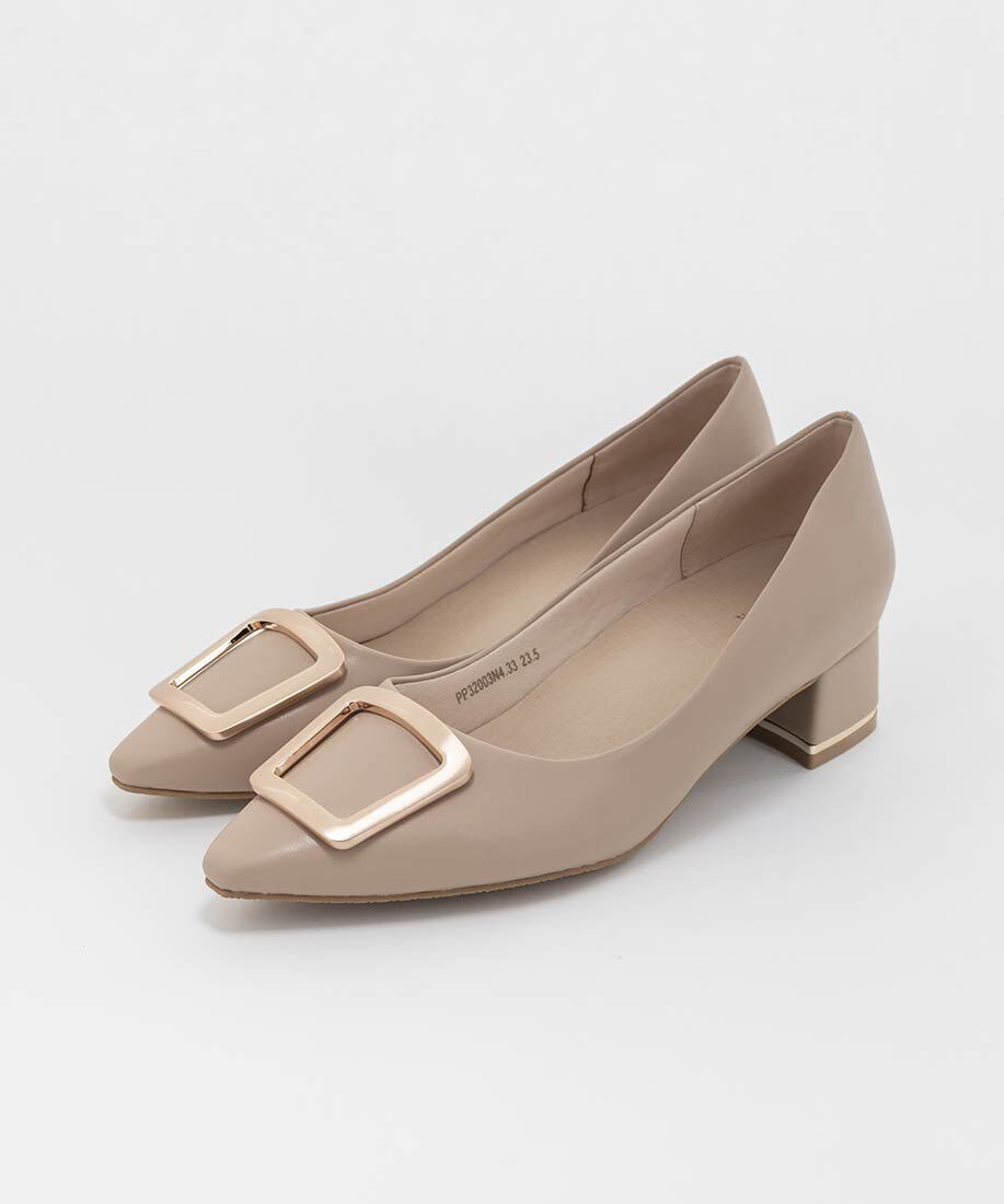  「スクエアゴールドパーツパンプス」|パンプス|