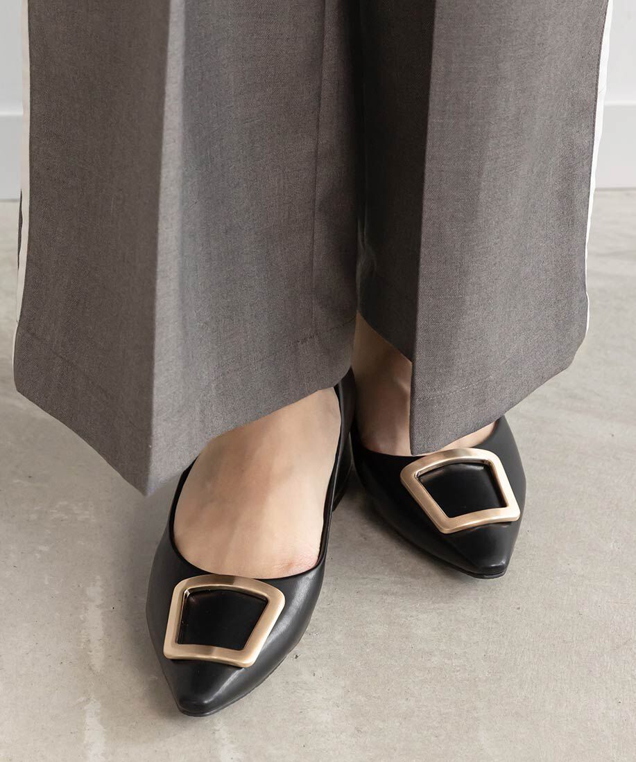  「スクエアゴールドパーツパンプス」|パンプス|