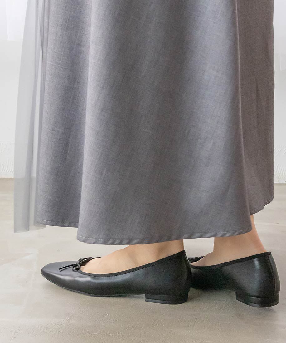  「スクエアトゥバレエシューズ」|パンプス|