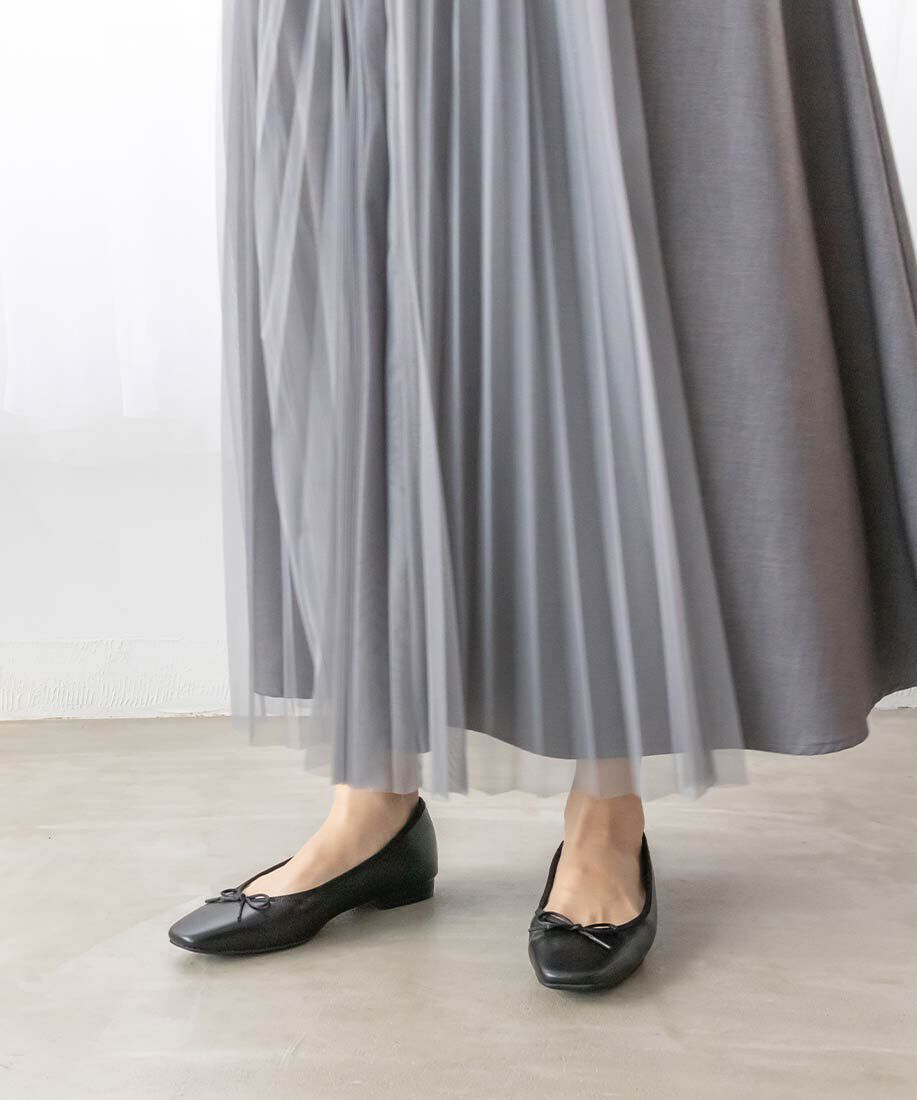  「スクエアトゥバレエシューズ」|パンプス|