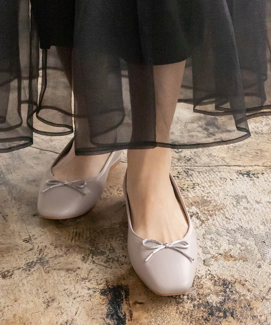  「スクエアトゥバレエシューズ」|パンプス|