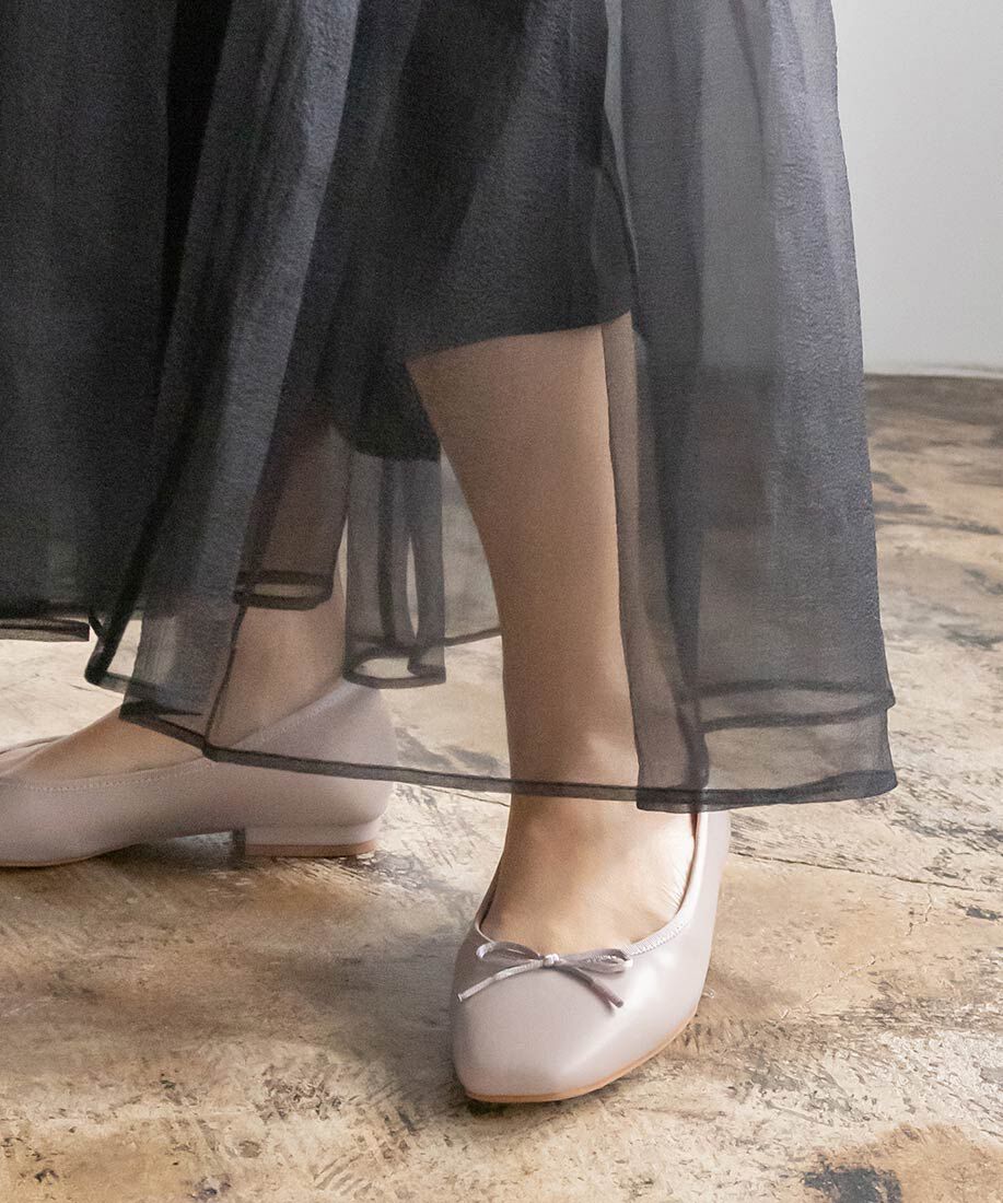  「スクエアトゥバレエシューズ」|パンプス|