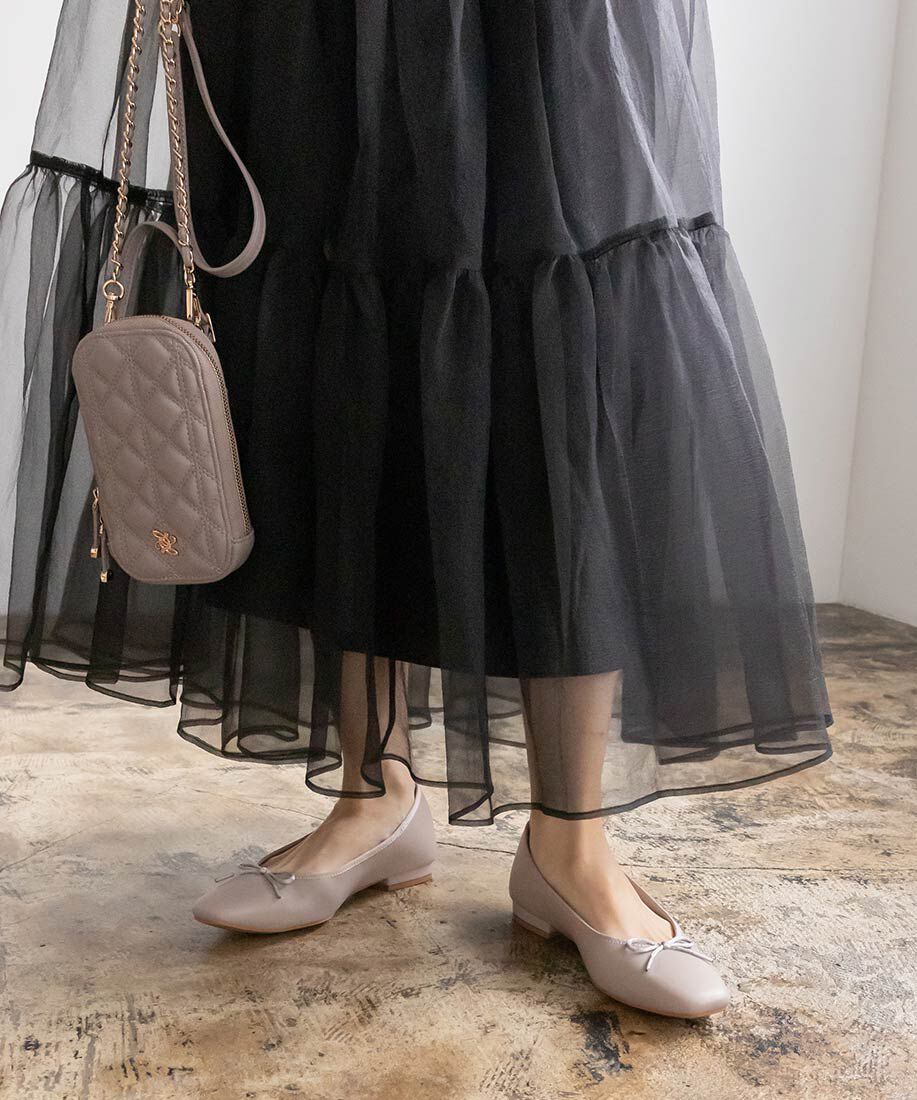  「スクエアトゥバレエシューズ」|パンプス|