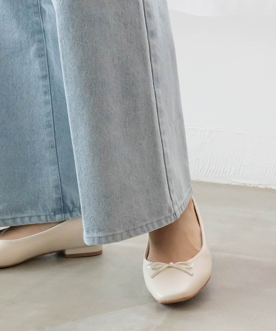  「スクエアトゥバレエシューズ」|パンプス|