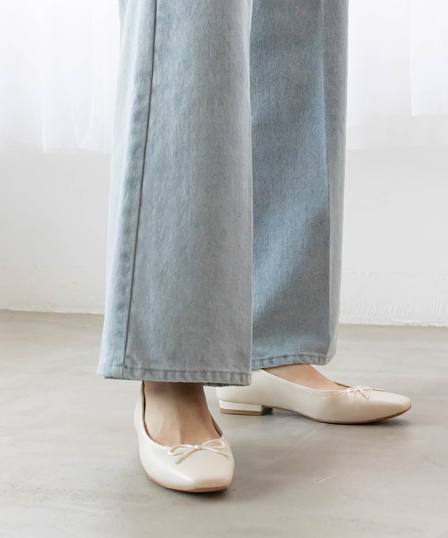  「スクエアトゥバレエシューズ」|パンプス|