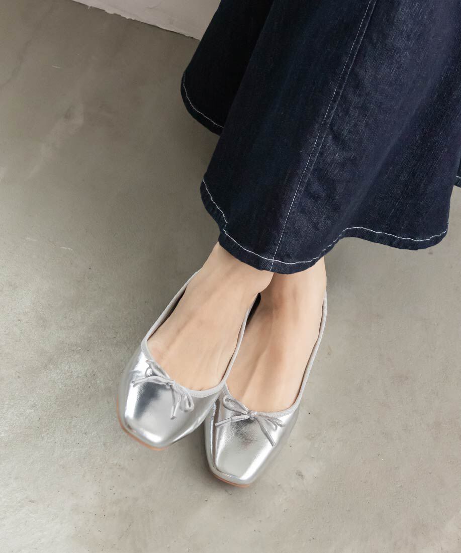  「スクエアトゥバレエシューズ」|パンプス|