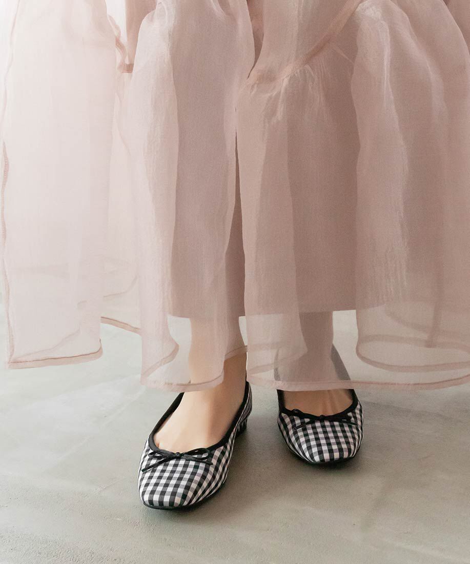  「スクエアトゥバレエシューズ」|パンプス|