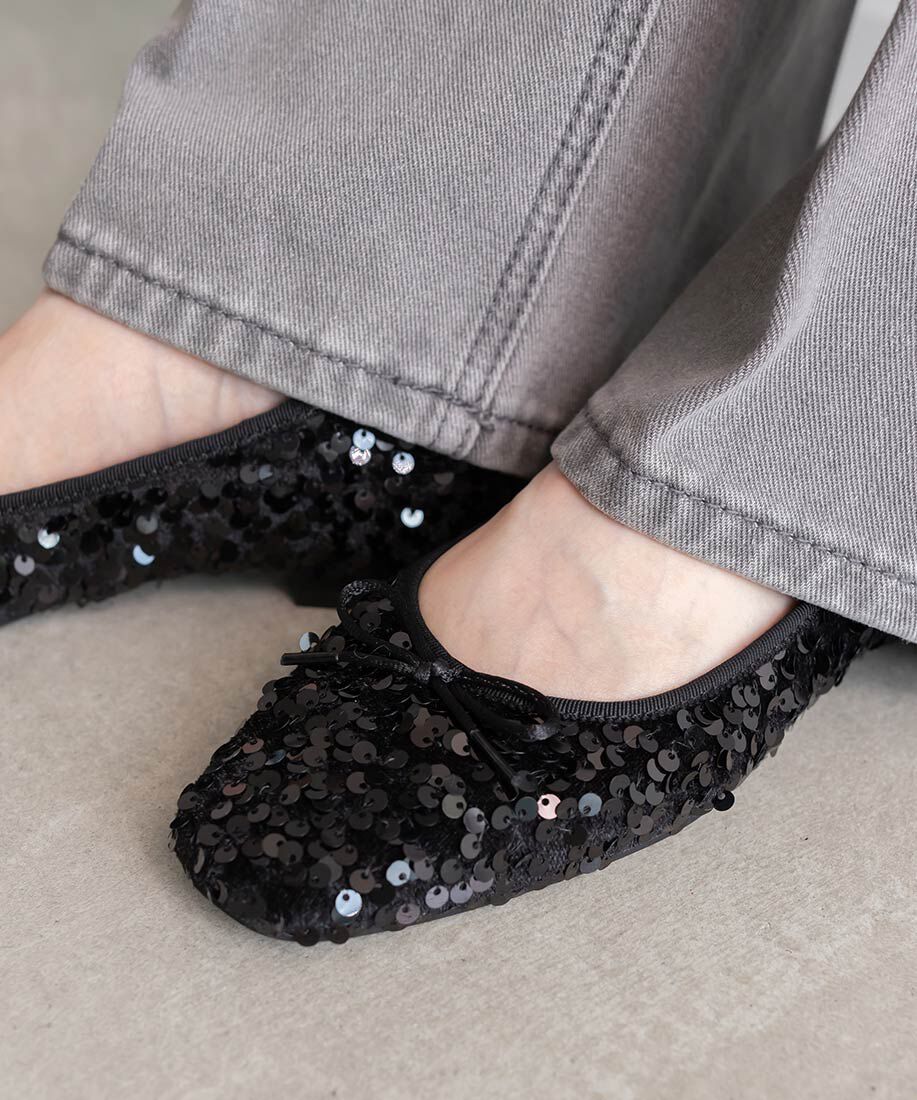  「スクエアトゥバレエシューズ」|パンプス|