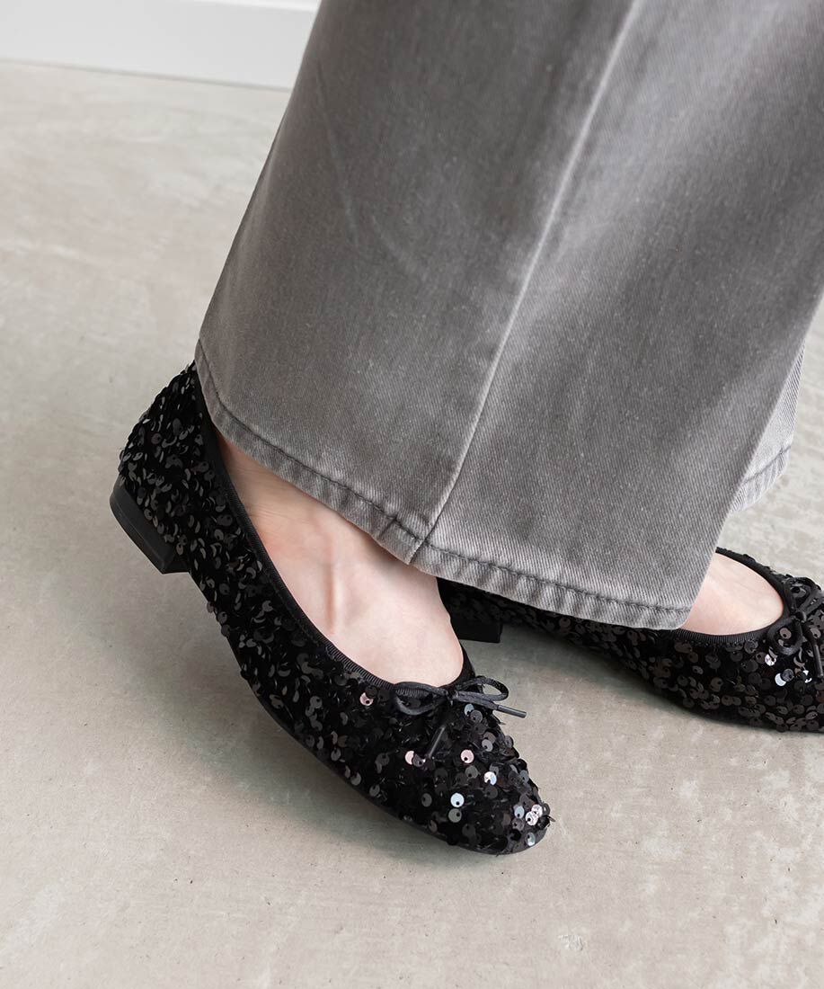  「スクエアトゥバレエシューズ」|パンプス|