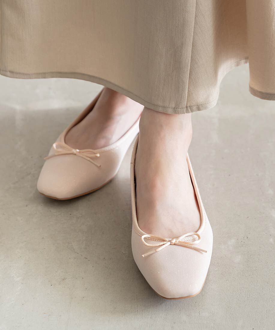  「スクエアトゥバレエシューズ」|パンプス|