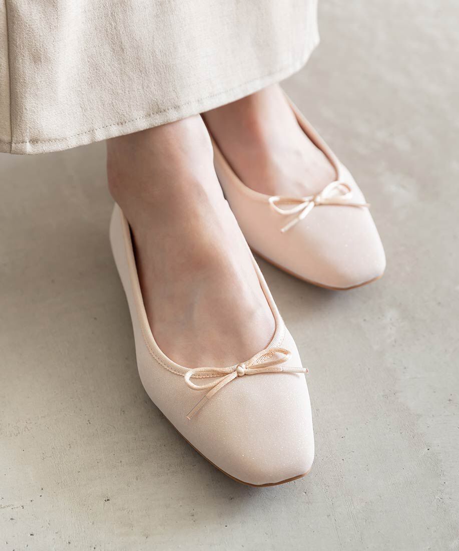  「スクエアトゥバレエシューズ」|パンプス|