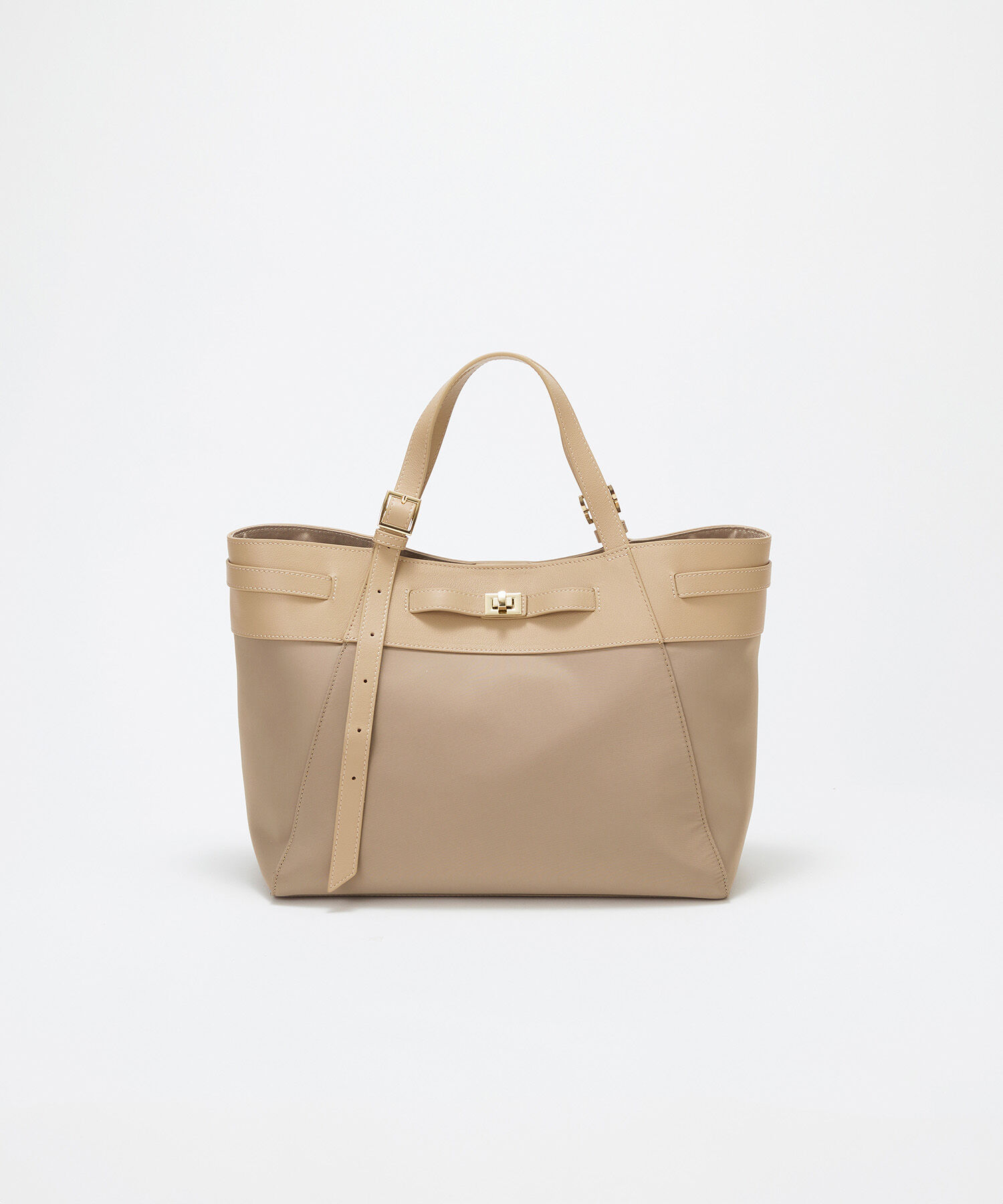 TOPKAPI TREASURE「【TREASURE TOPKAPI】ナイロン レザーコンビ 2way トートバッグ A4対応」|トートバッグ|ベージュ