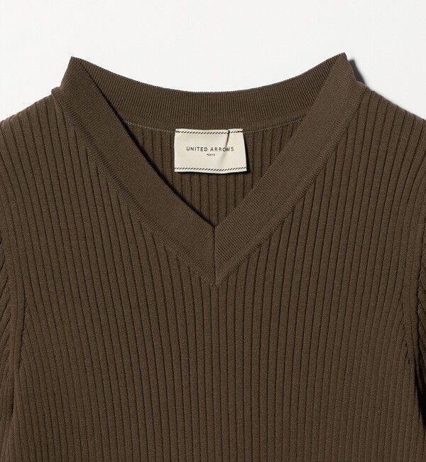 UNITED ARROWS「リブ Vネック ニット ‐ウォッシャブル‐」|ニット・セーター|